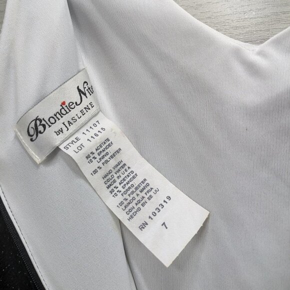 Vintage Black White Sparkle Cocktail Prom Dress - Picture 4 of 7